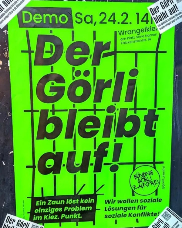 Der Görli bleibt auf!